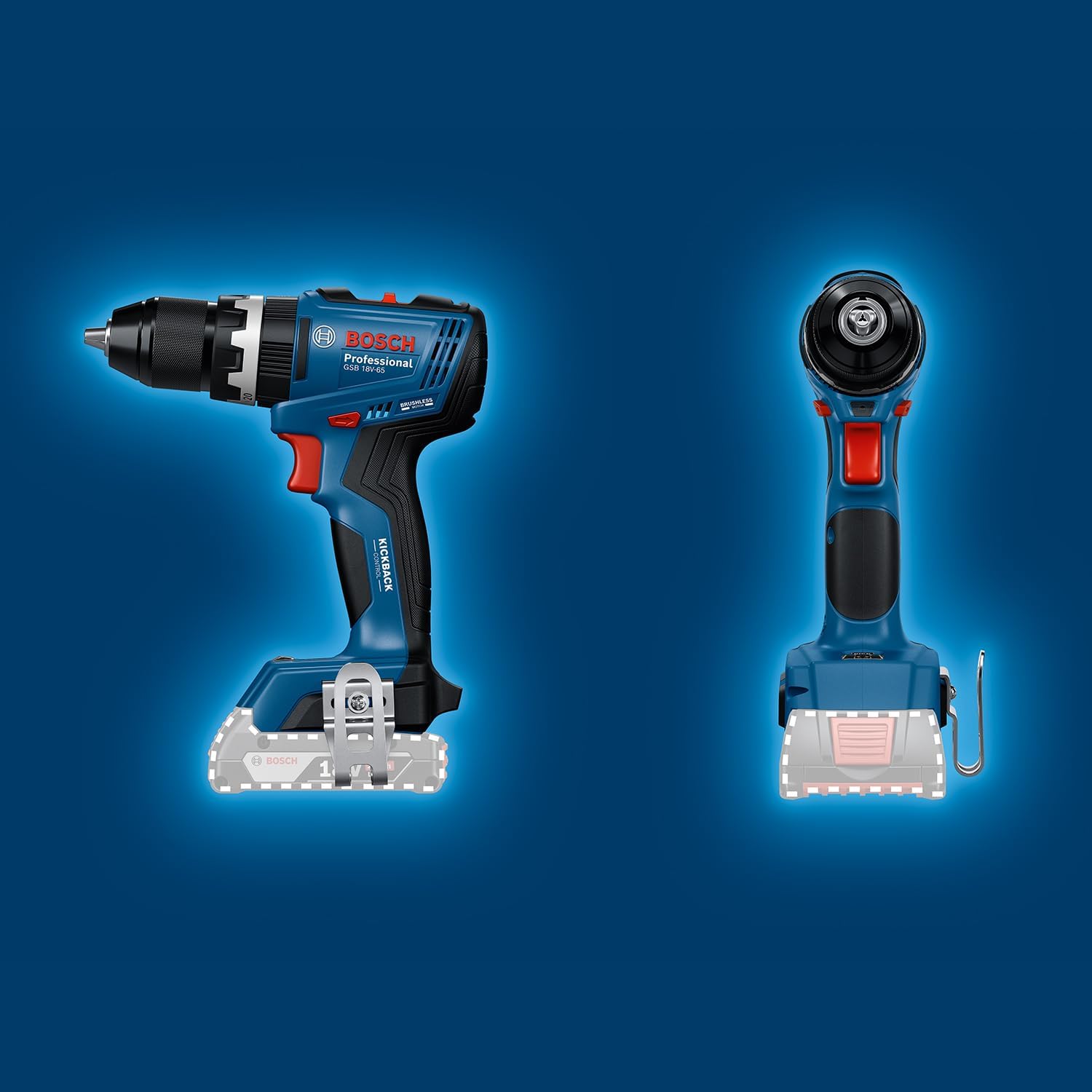 Thumbnail 5 de Bosch Professional 18V System Akku-Bohrschrauber GSB 18V-65 (bürstenlos), 65 Nm, inkl. 2x GBA 18V 4.0Ah & L-Case