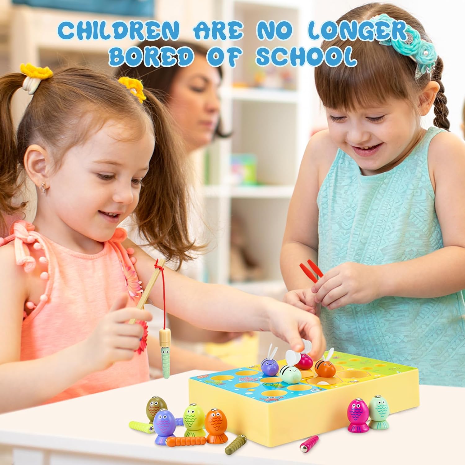 Detalle 2 de WEARXI Montessori Spielzeug ab 2 Jahre 3er Magnet- und Angelspiel