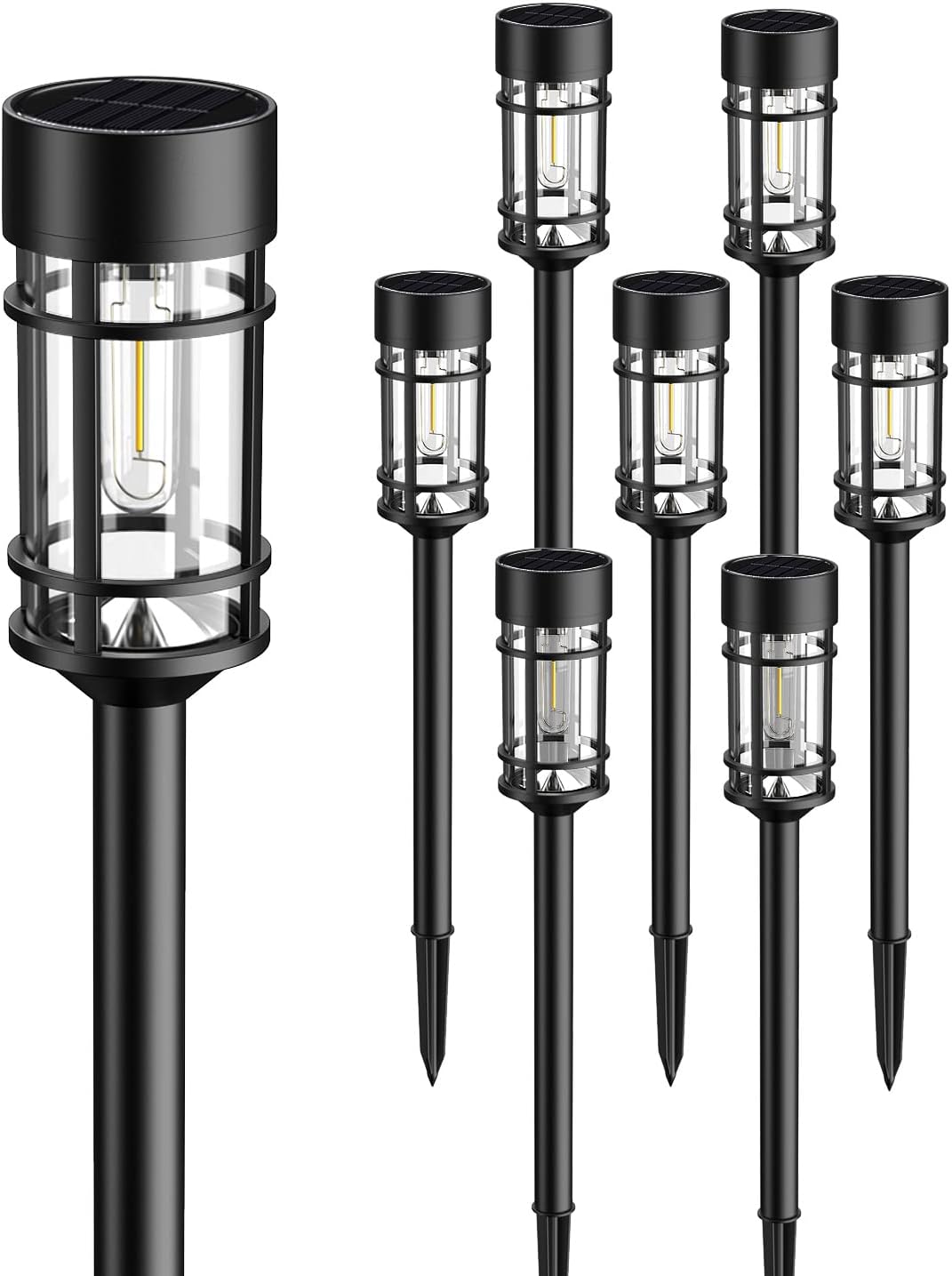Detalle 2 de ILANCK HNBRPL07B Solar Pathway Lights, 8-Pack, IP65, Warm White LEDs