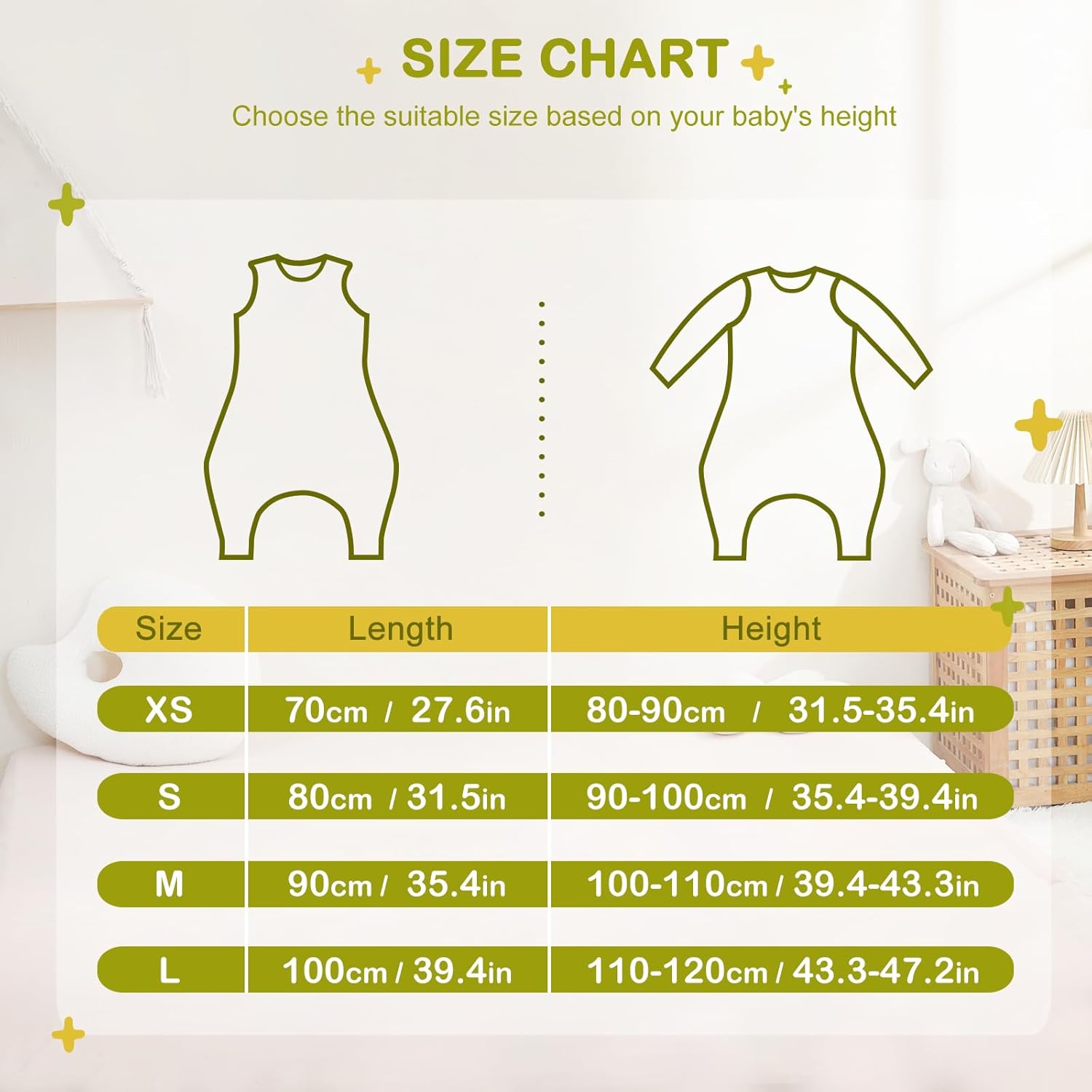 Detalle 2 de Nivolltha 100% Cotton Soft Baby Sleeping Bag with Feet (1.5 TOG) – Size S