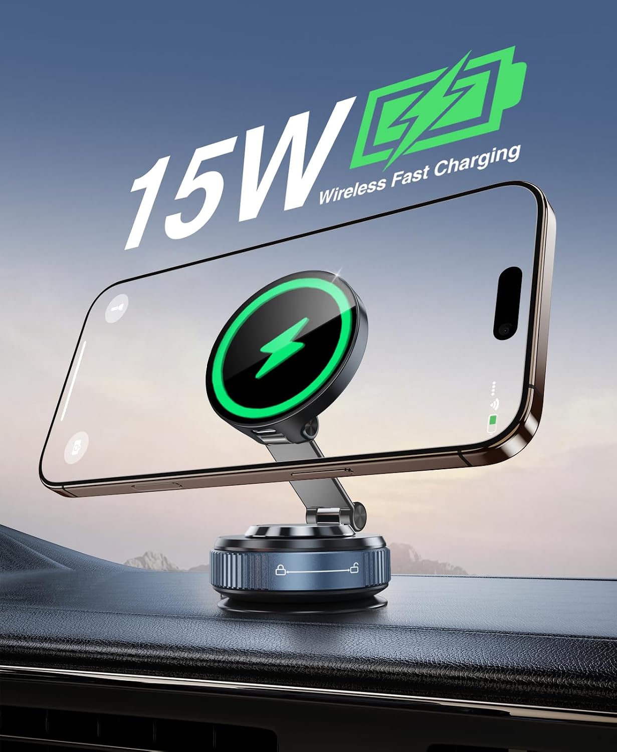 Detalle 2 de Beeasy MagSafe Car Mount Charger 15W fast charger
