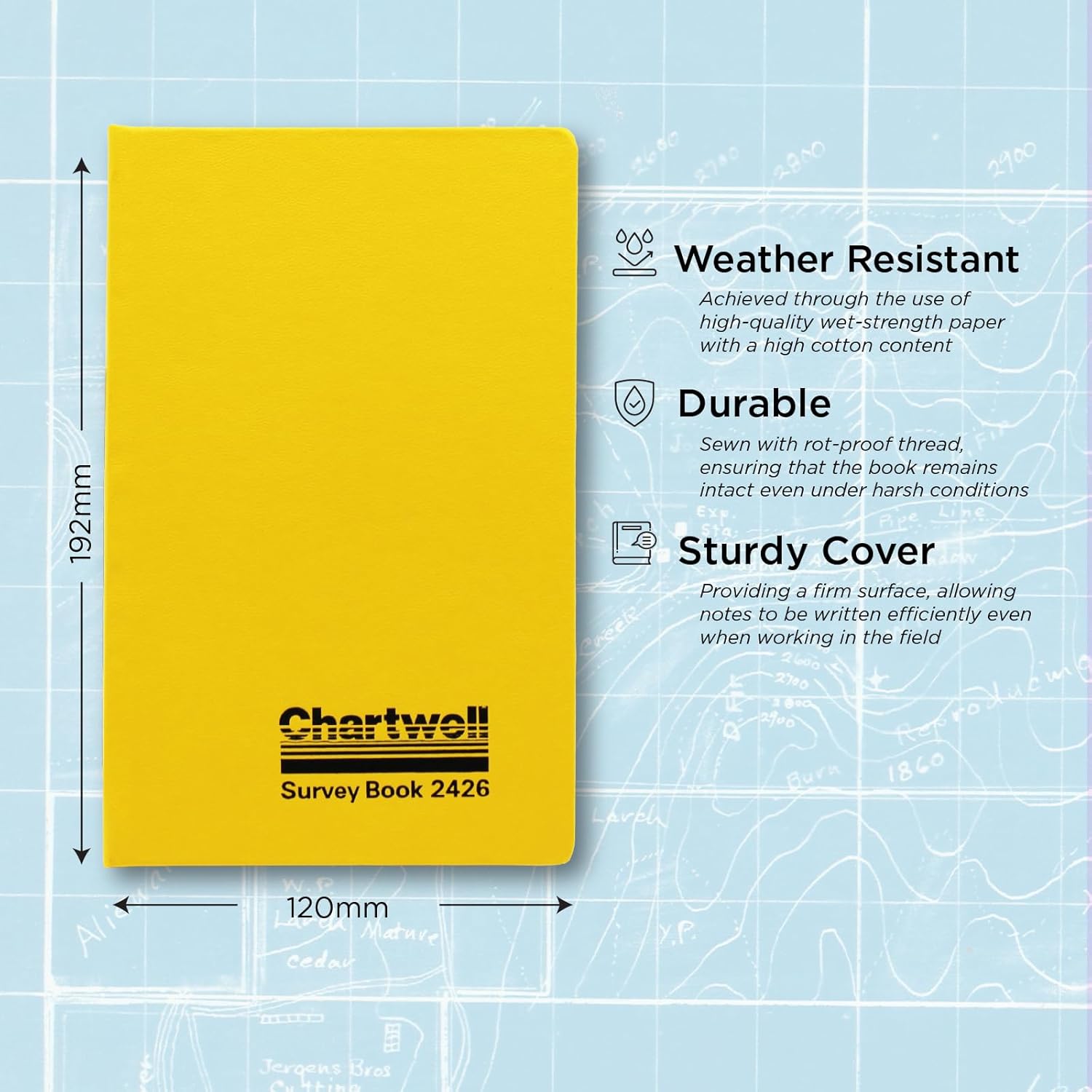 Thumbnail 1 de Exacompta Chartwell Casebound Level Survey Book 192 x 120mm (2426Z)