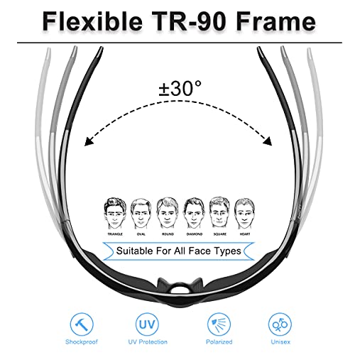Thumbnail 2 de BONDDI gafas de sol deportivas polarizadas UV400 con montura TR90