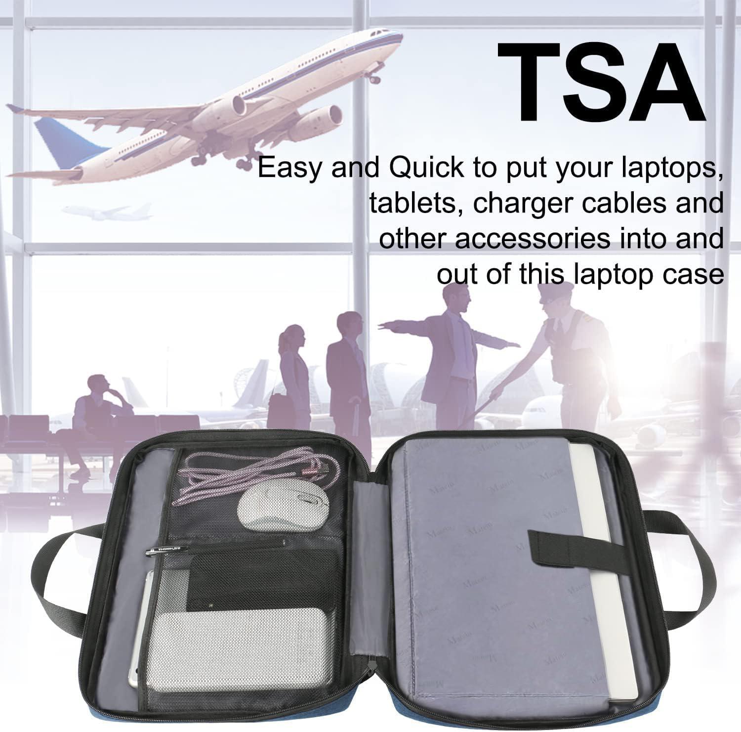 Detalle 1 de MATEIN Laptop Tasche 15,6 Zoll dunkelblau