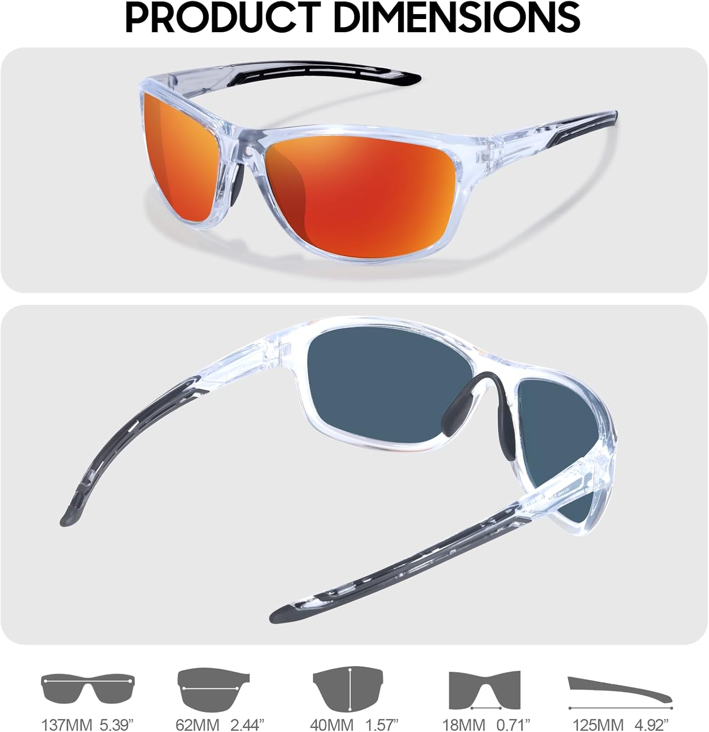 Detalle 2 de LVIOE Sport Sunglasses for Women: Polarised UV400 Wrap-Around for Cycling, Hiking and Running