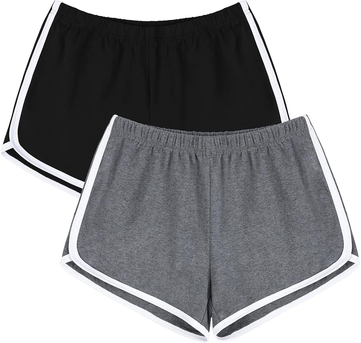 Detalle de URATOT Women’s Cotton Gym Yoga & Running Elastic Shorts (Pack of 2)