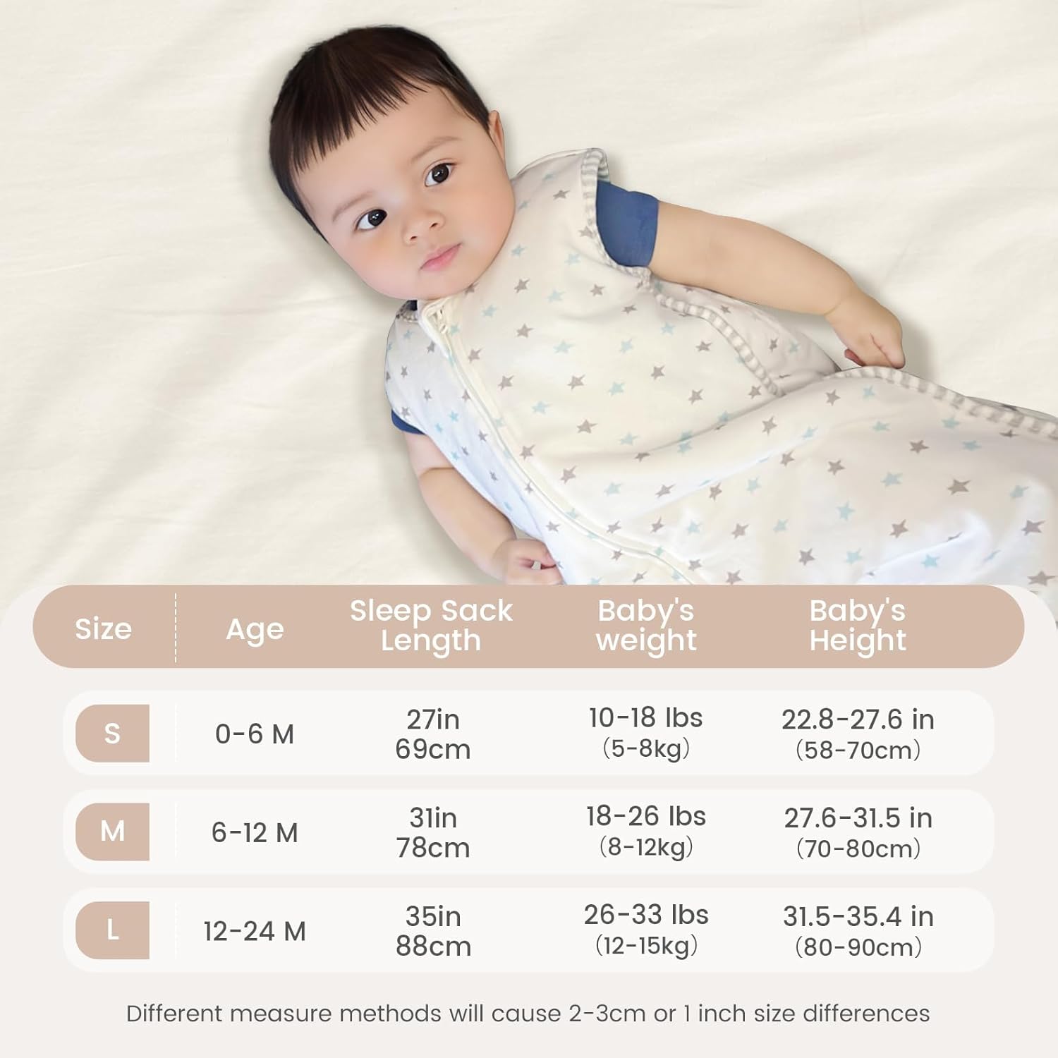 Thumbnail 5 de TURMIN baby 1.5 Tog cotton sleeping bag