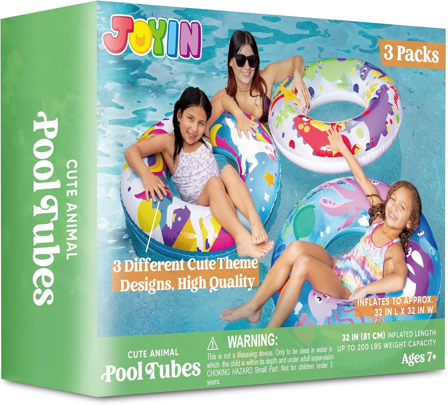 Thumbnail 5 de JOYIN 3 Pack Pool Floats (32-inch) Kids Pool Tube Ring Floats