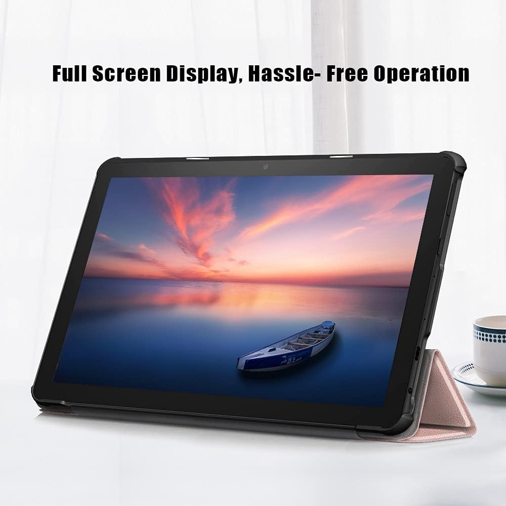 Detalle de Tri-Fold Case for H 10 Tablet (13th Generation, 10.1-inch) in Gold — Auto Wake/Sleep Hard Back Shell