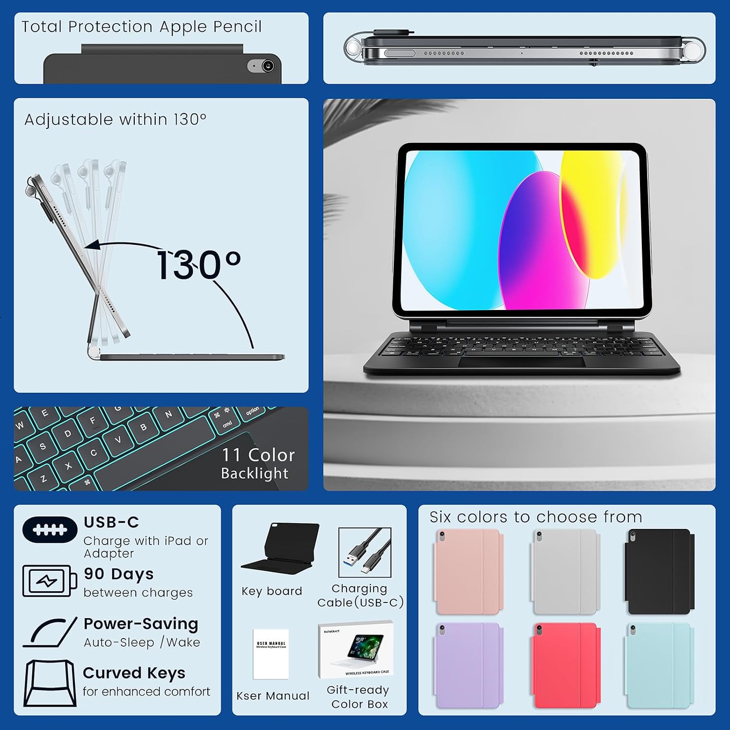 Thumbnail 6 de RAYMCRAFT Keyboard Case for iPad 11th 10.9"
