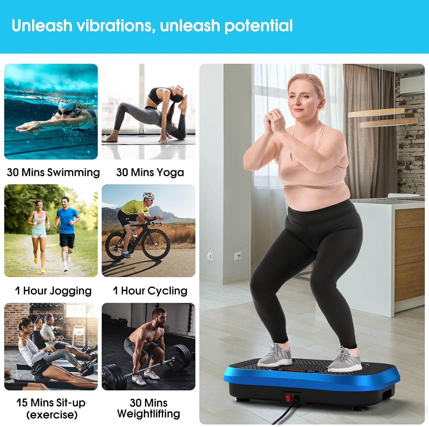 Detalle 2 de SoftGym Vibration Plate Exercise Machine (Lymphatic Drainage & Full-Body Training) — 450 lb capacity