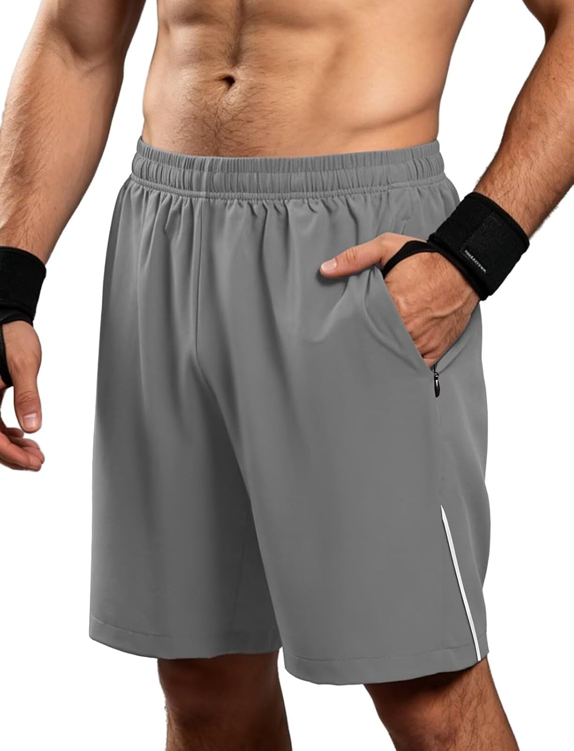 Thumbnail 1 de HMIYA Herren Sport Shorts Schnell Trocken – Kurze Hose mit Reißverschlusstaschen