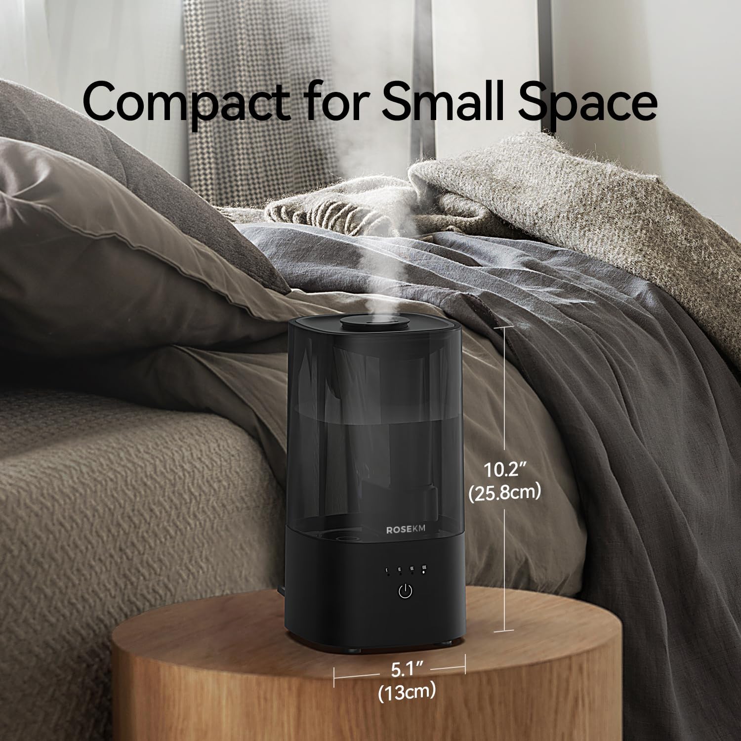 Detalle 2 de Rosekm Humidifiers for Bedroom Cool Mist 360° 💧