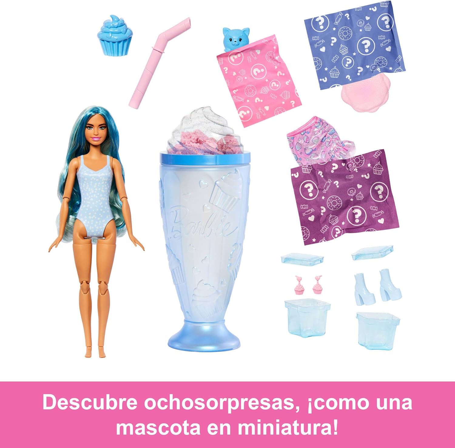 Detalle 2 de Barbie Pop Reveal Colección Dulces 🍰 Cambia de Color JFY61