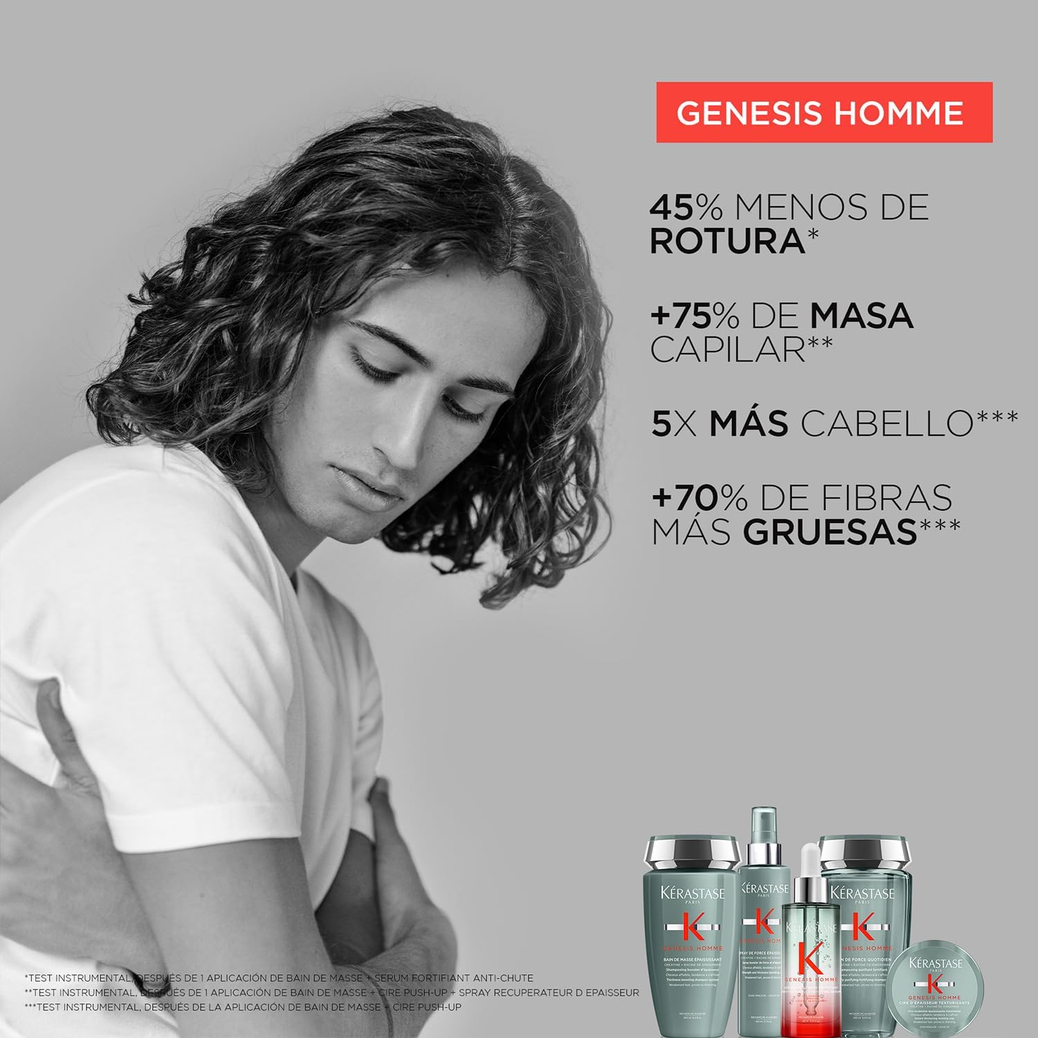 Detalle 2 de KÉRASTASE Genesis Homme Bain de Masse 250 ml