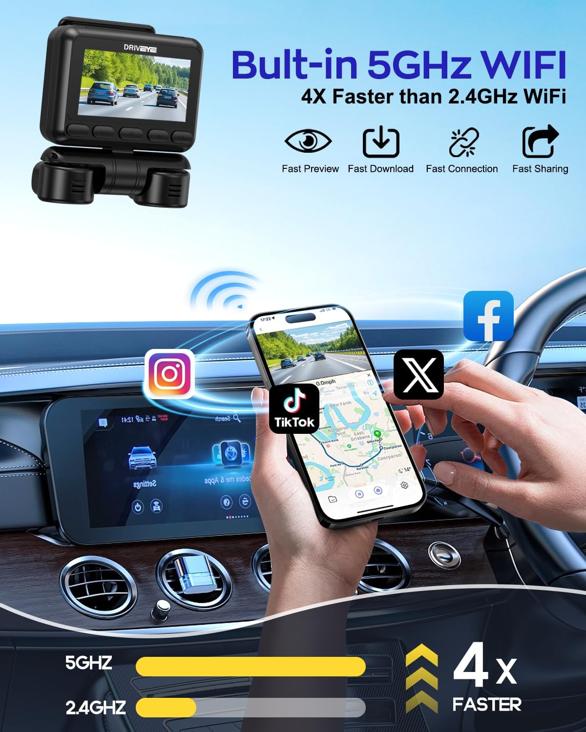 Thumbnail 6 de Driveye D7 4K 4-Channel Dash Cam