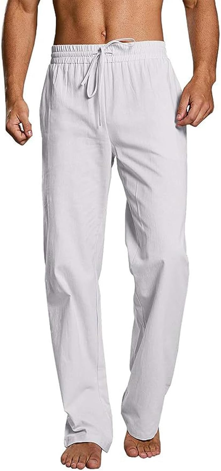 Thumbnail 6 de Linen trousers loose fit straight leg