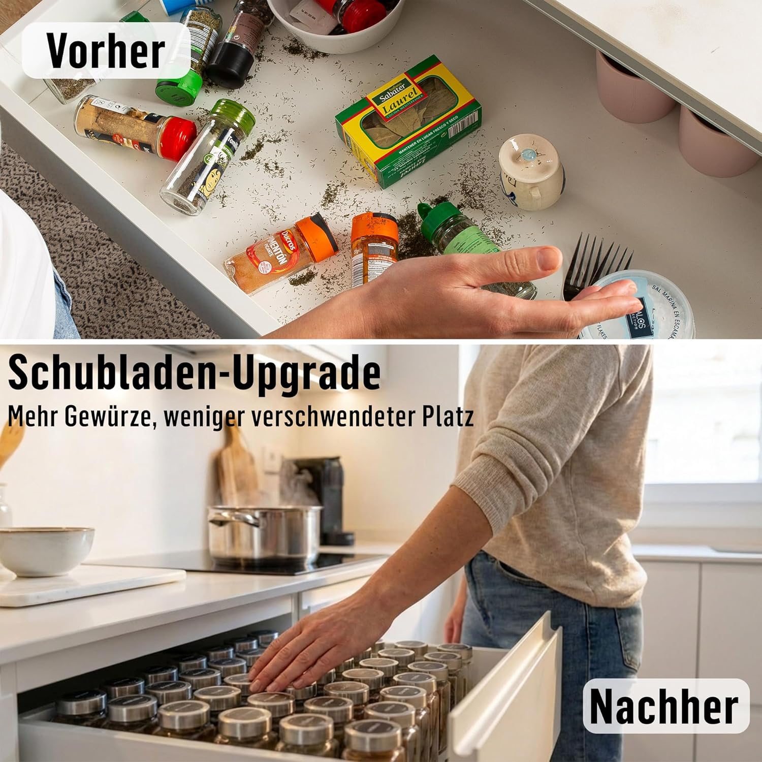 Detalle 1 de Deco haus Gewürzgläser eckig 24er Set