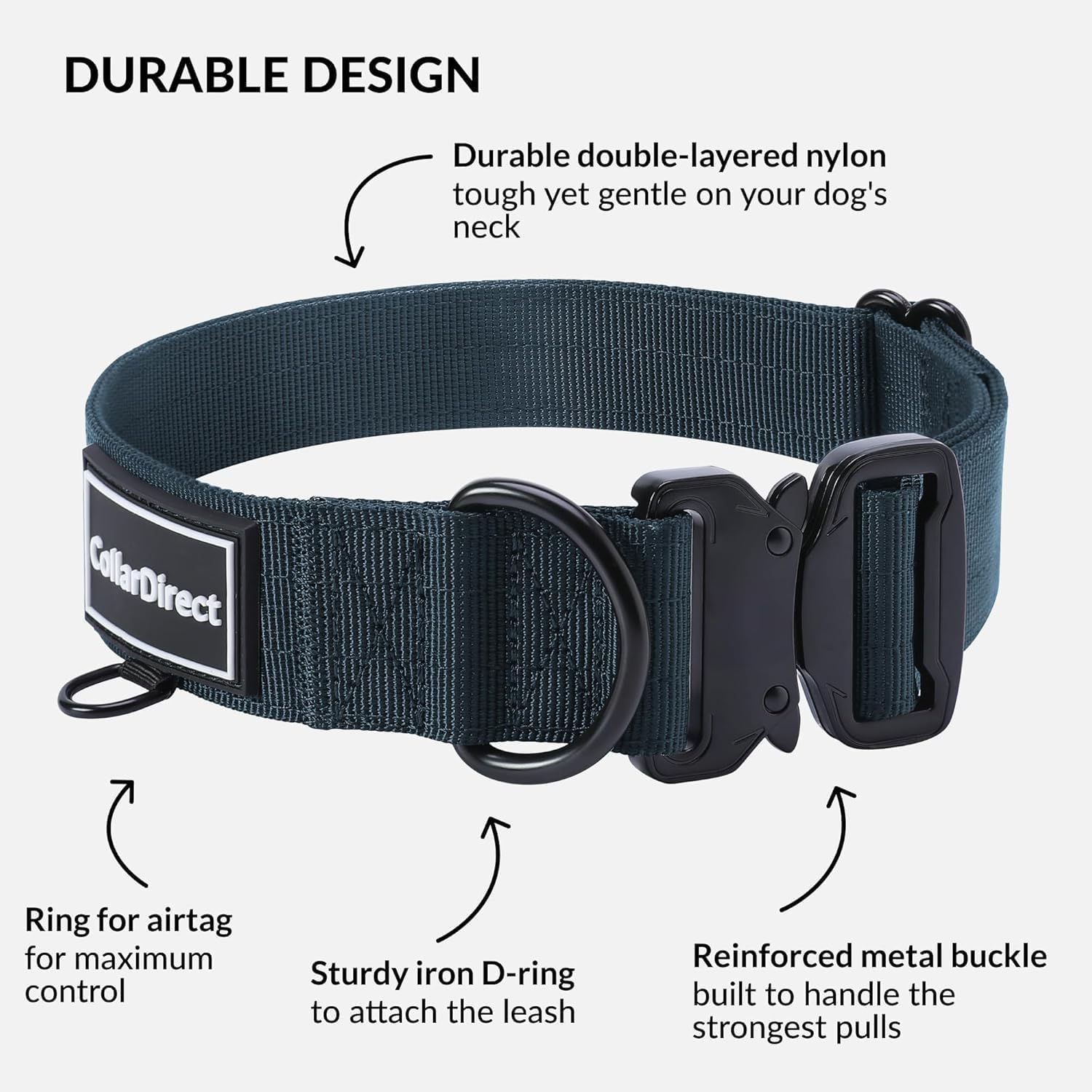 Detalle de Nylon Dog Collar, Dark Blue