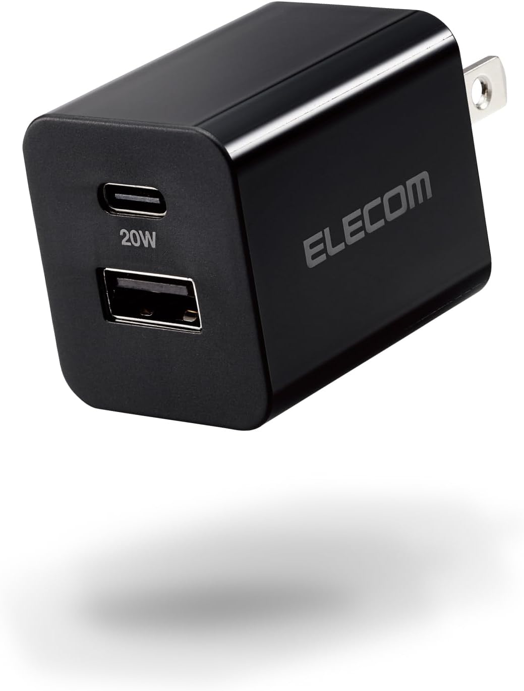 Detalle de エレコム EC-AC12020BK USB充電器 USB-C・USB-A 2ポート PD 20W