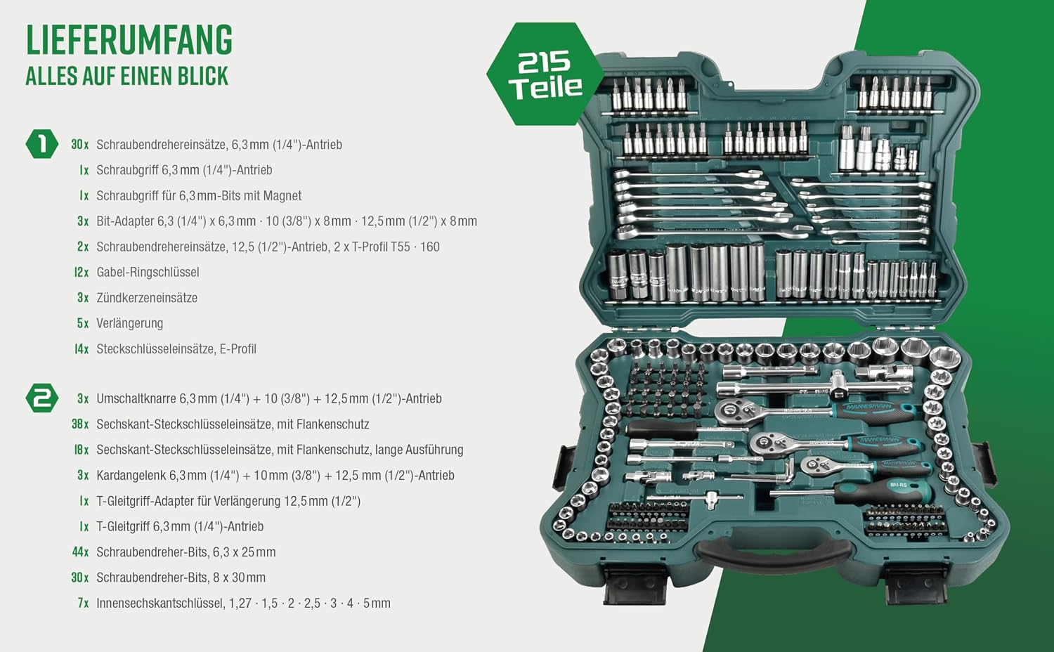 Thumbnail 4 de Mannesmann M98430 - Maletín de herramientas completo