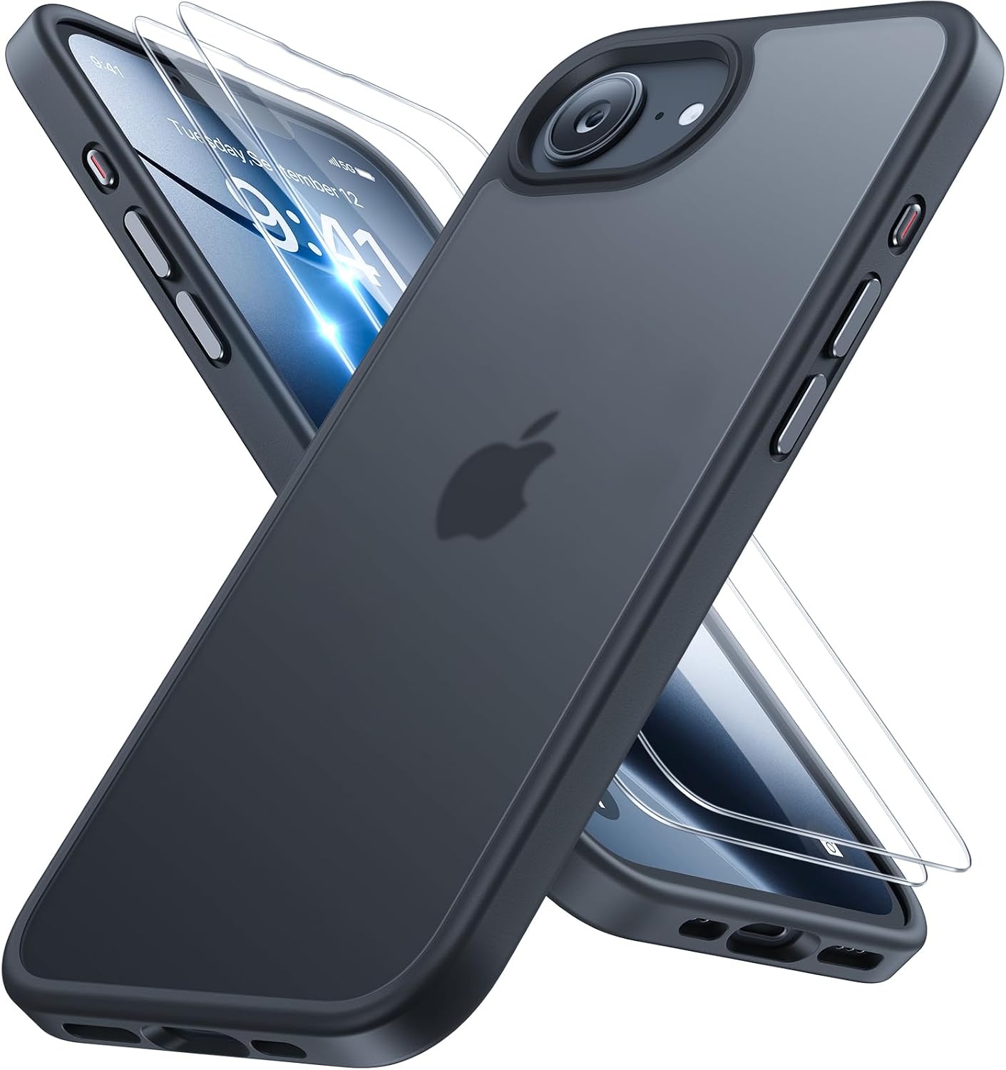 Detalle de Miracase for iPhone 17e/16e Case with 2x Screen Protectors — Military-Grade Protection in a Slim, Translucent Matte