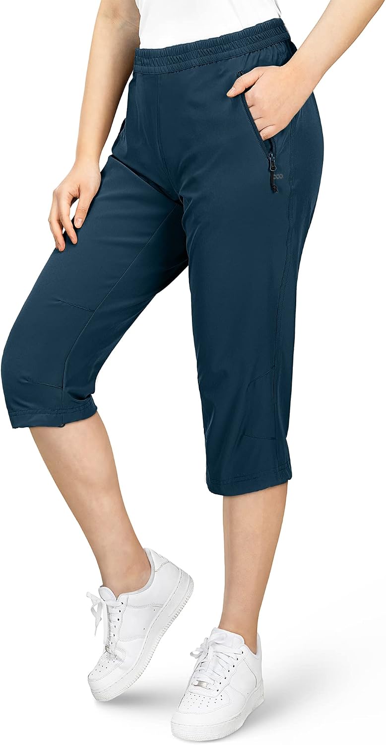 Detalle de 33,000ft Damen 3/4 Hose Capri Wanderhose – Leichtes, stretchiges Outdoor-Outfit mit Taschen
