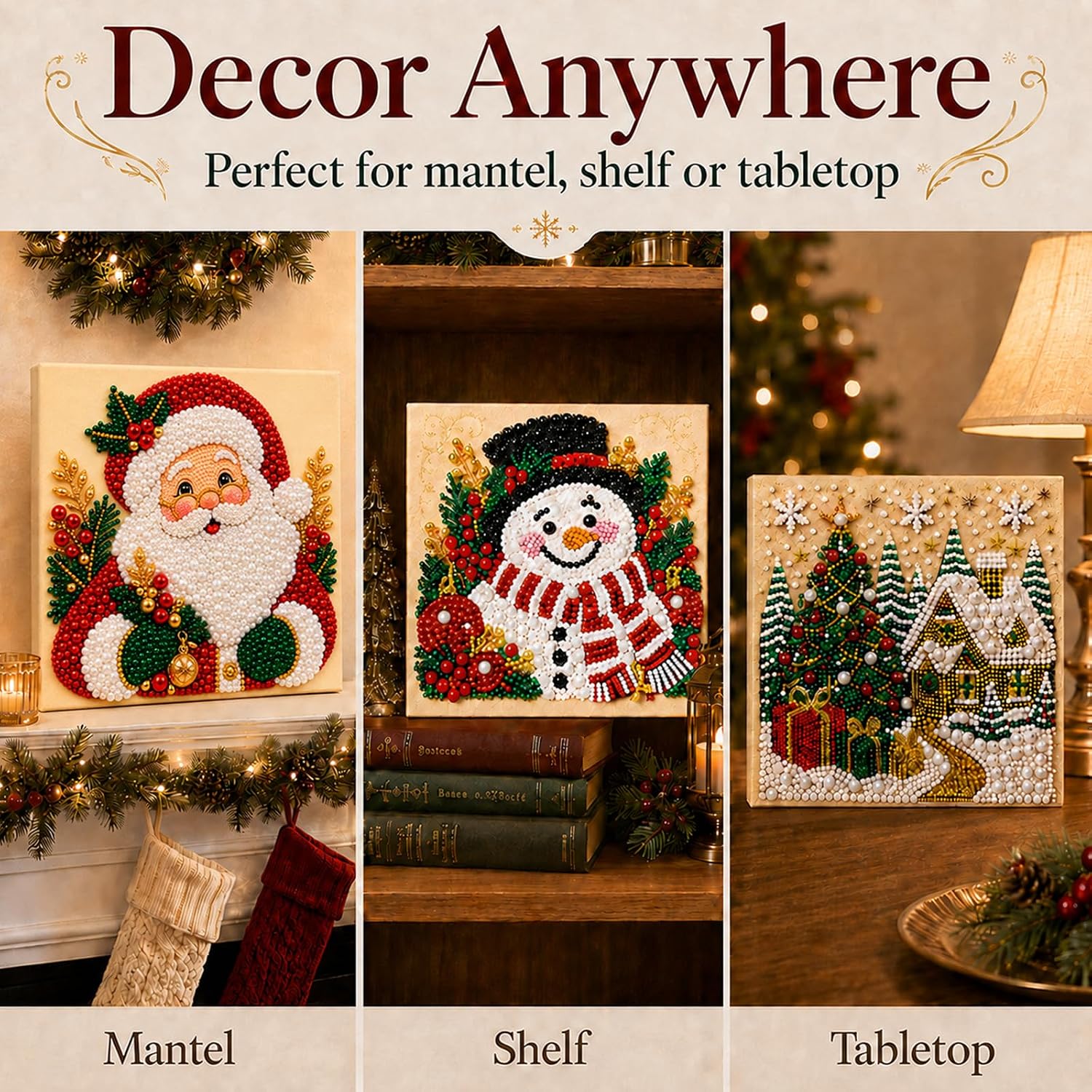 Detalle 2 de Diamond and Pearl Christmas Art Kit, 10 x 10 in