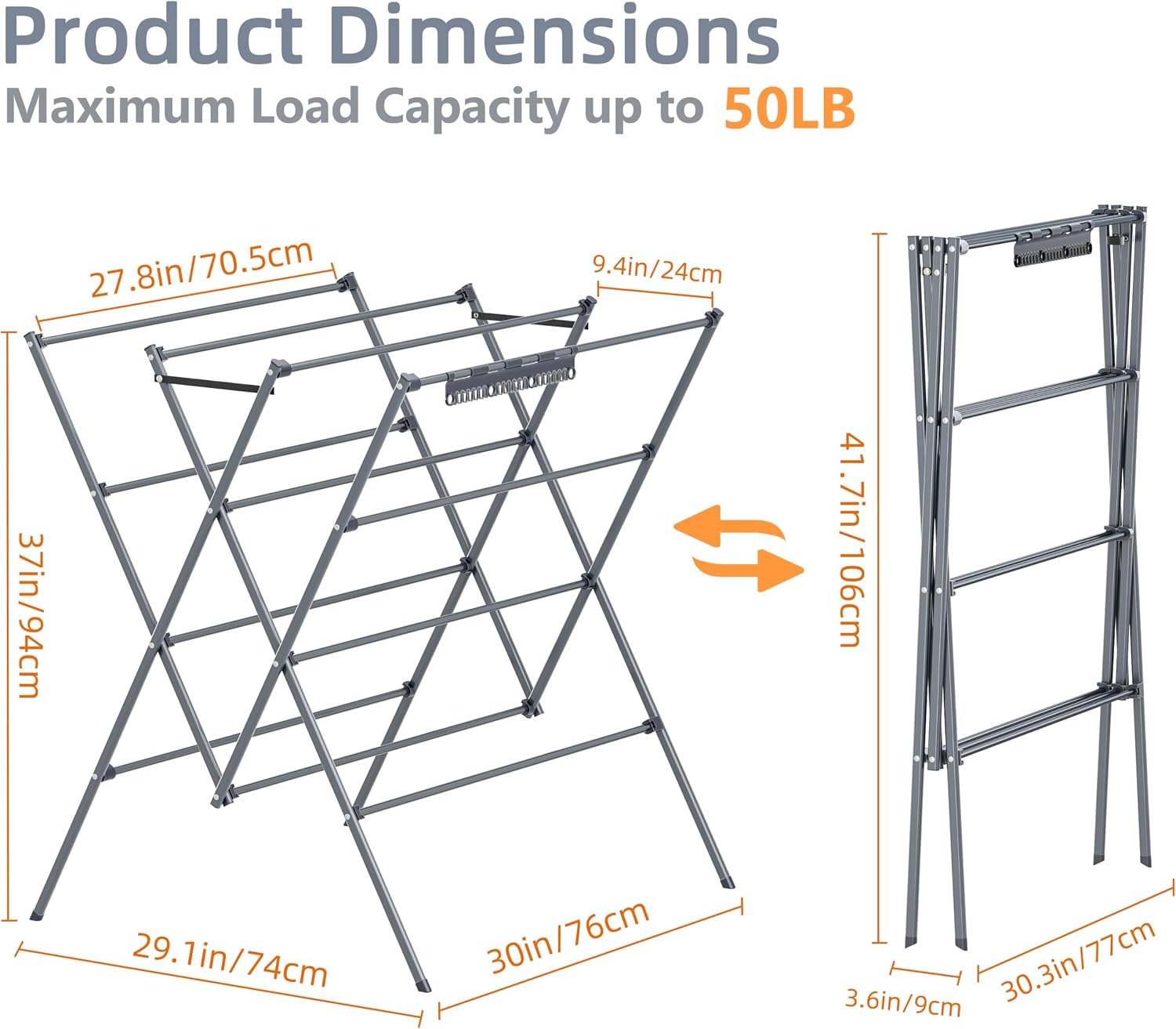 Detalle de Clothes Drying Rack, 12 Rods