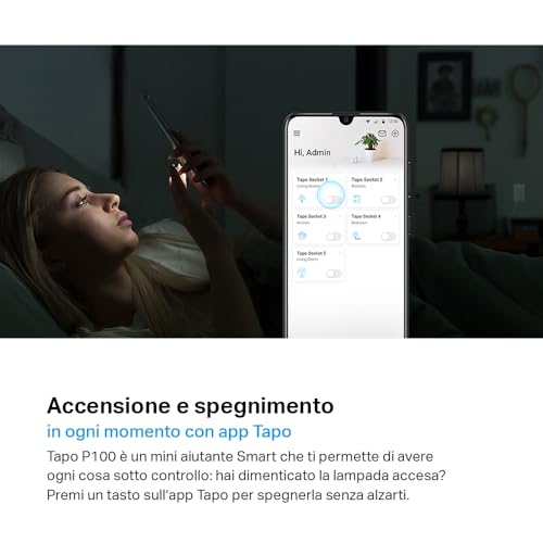 Detalle de Tapo P100 presa smart Wi-Fi 10 A, 2300 W, app e controllo vocale
