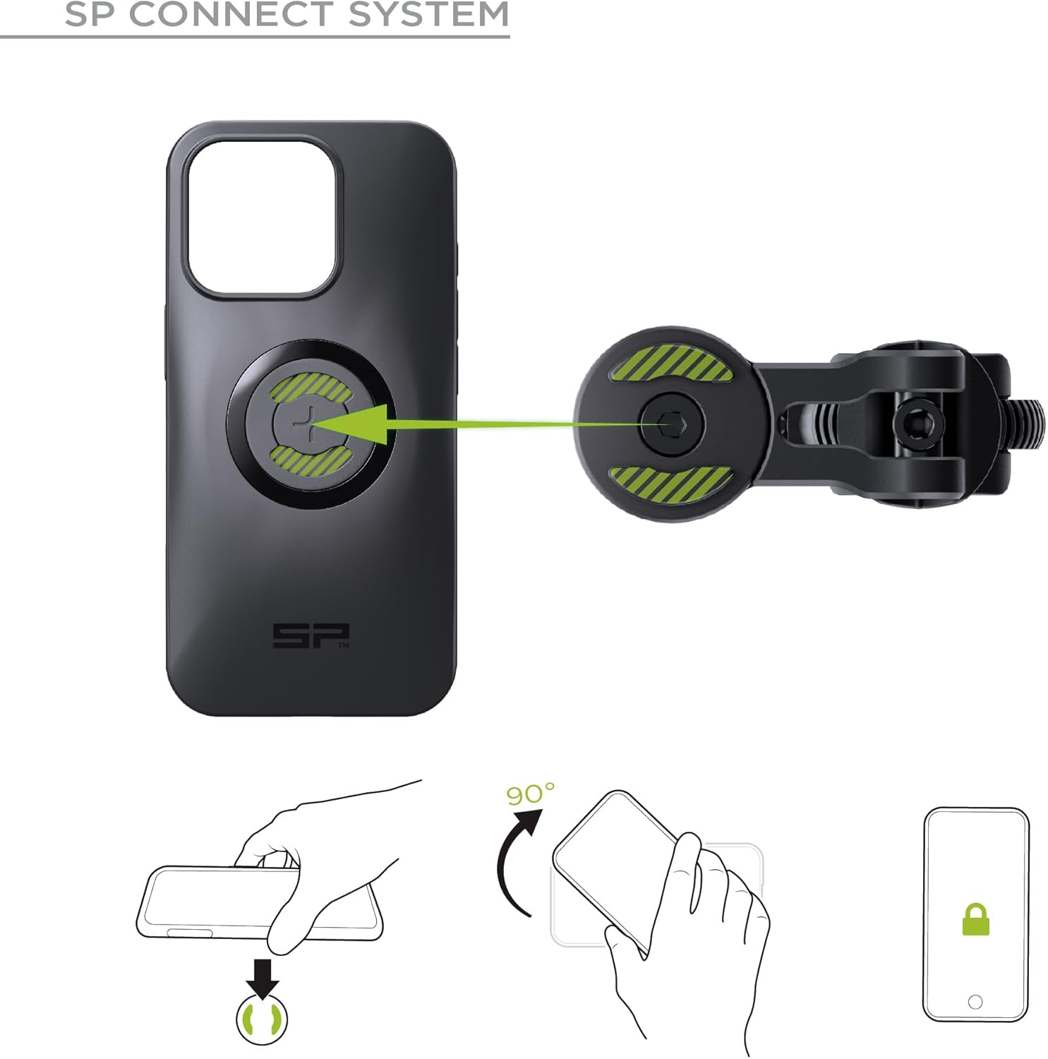Thumbnail 2 de SP CONNECT Bike Bundle II SPC+ pour iPhone 15 Pro – système de montage vélo (VTT/VTC) avec protection Twist Lock