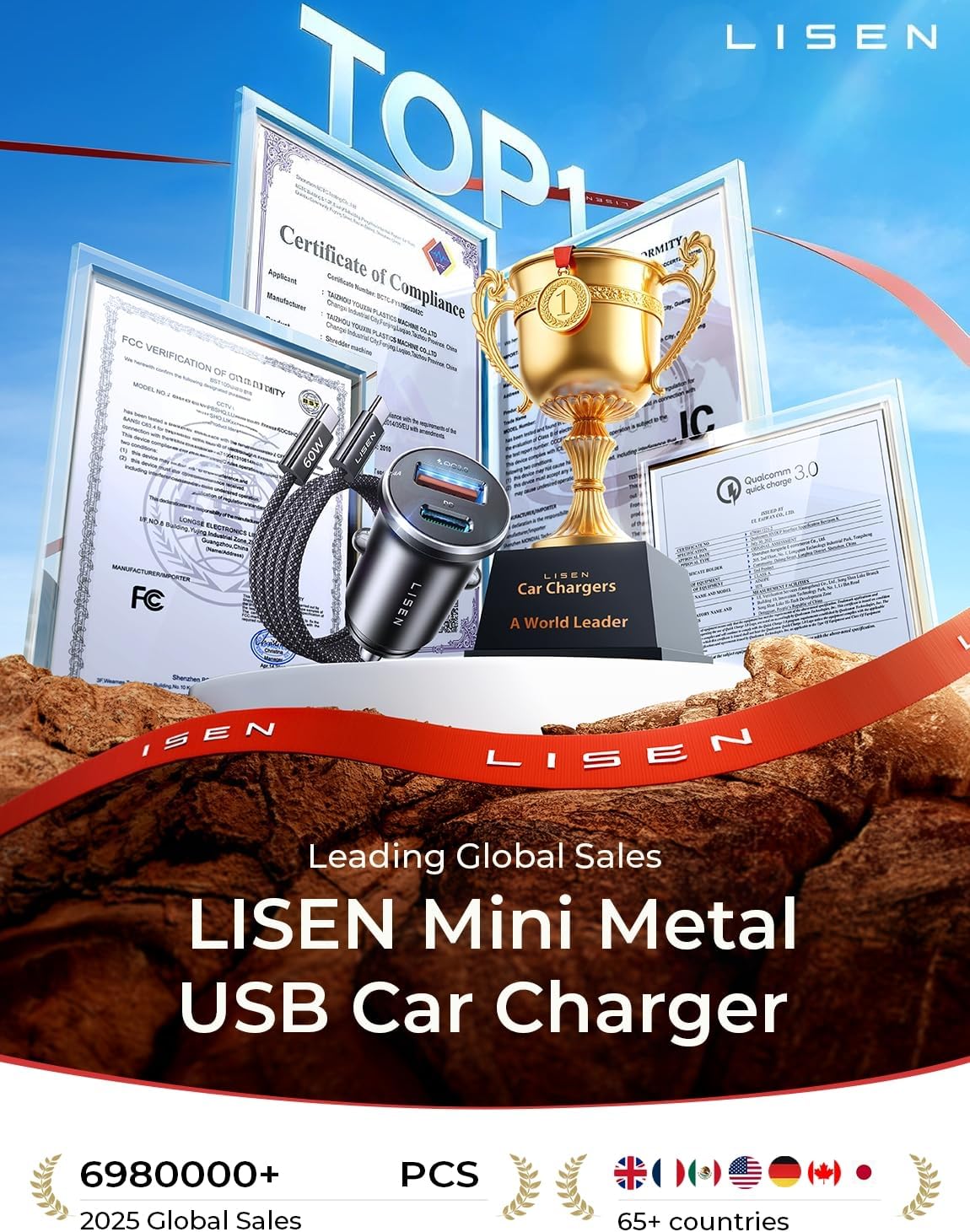 Thumbnail 5 de LISEN Car Charger 54W USB‑C PD for iPhone 17