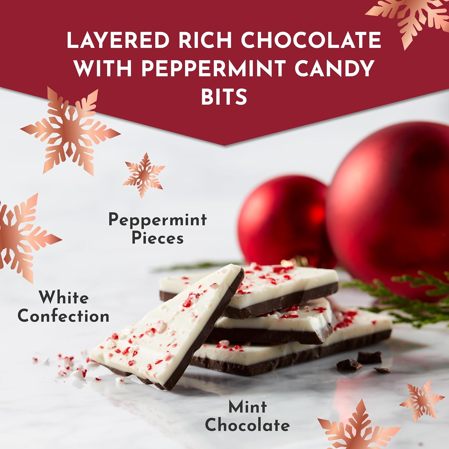 Detalle 2 de Fannie May Peppermint Bark, 13.2 oz Dark Chocolate Holiday Gift Tin
