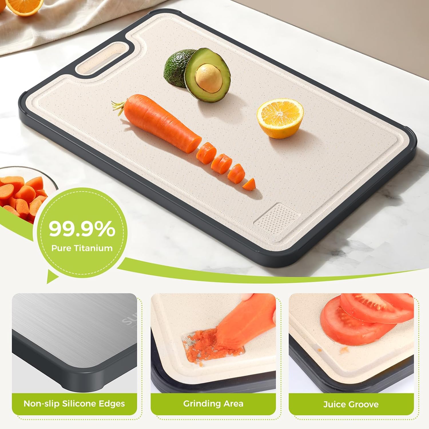 Thumbnail 5 de Pure Titanium Cutting Board 15" x 10.3" 🍽