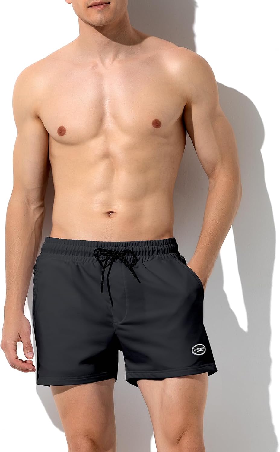 Detalle 2 de Mauro Kane Men’s Sweat Shorts 3 Inch with Zip Pockets – Casual Summer Running Shorts