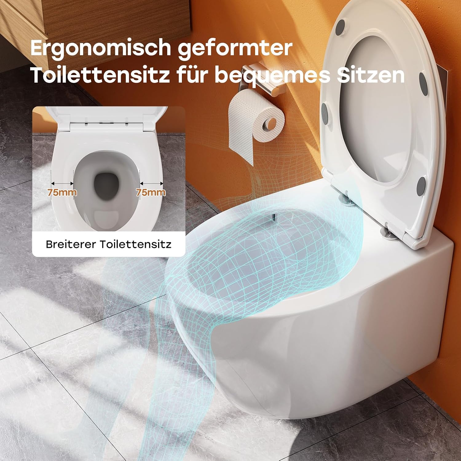 Thumbnail 6 de Teal Home Hänge WC Keramik mit Nano