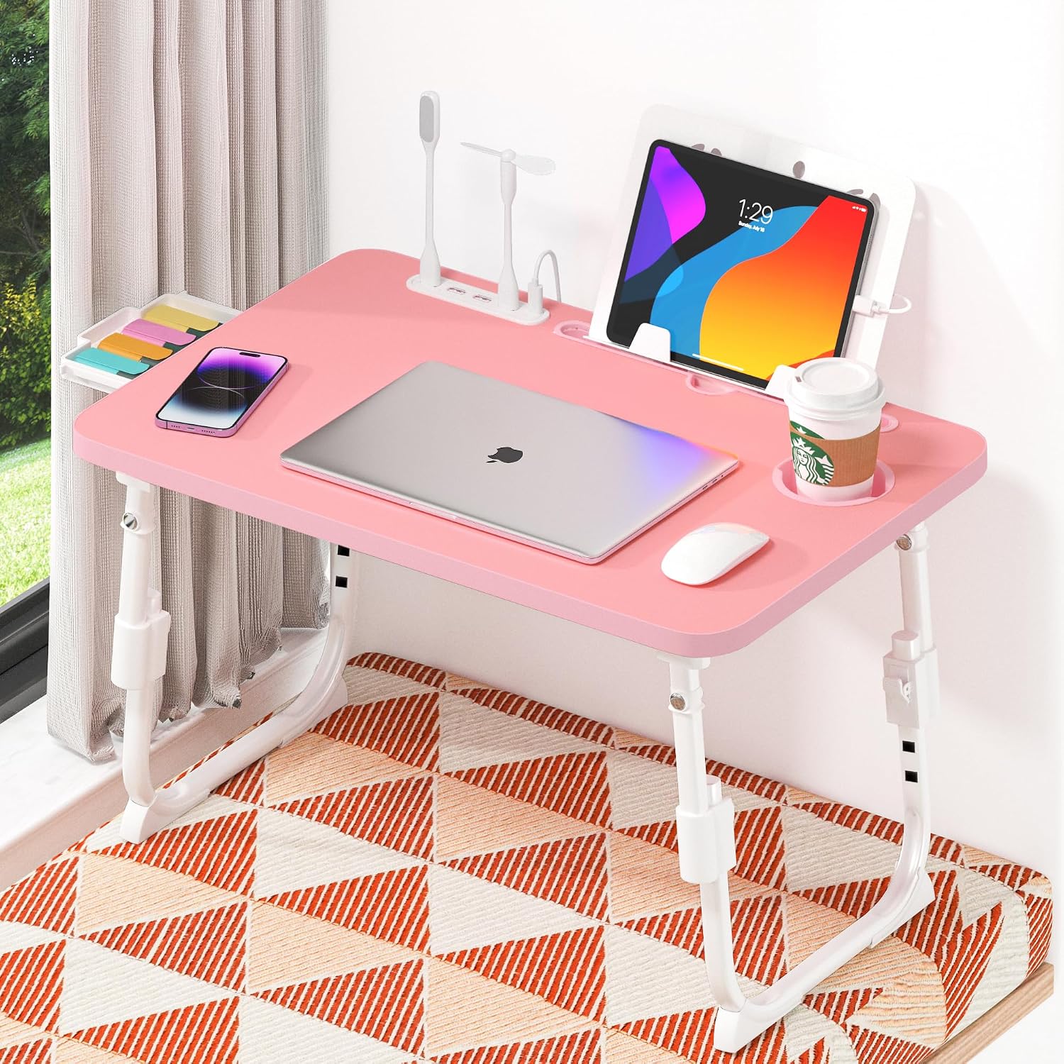 Thumbnail 6 de DECOSIS FOP-BD-PK Adjustable Lap Desk, 23.6 x 15.7-Inch Top, Pink