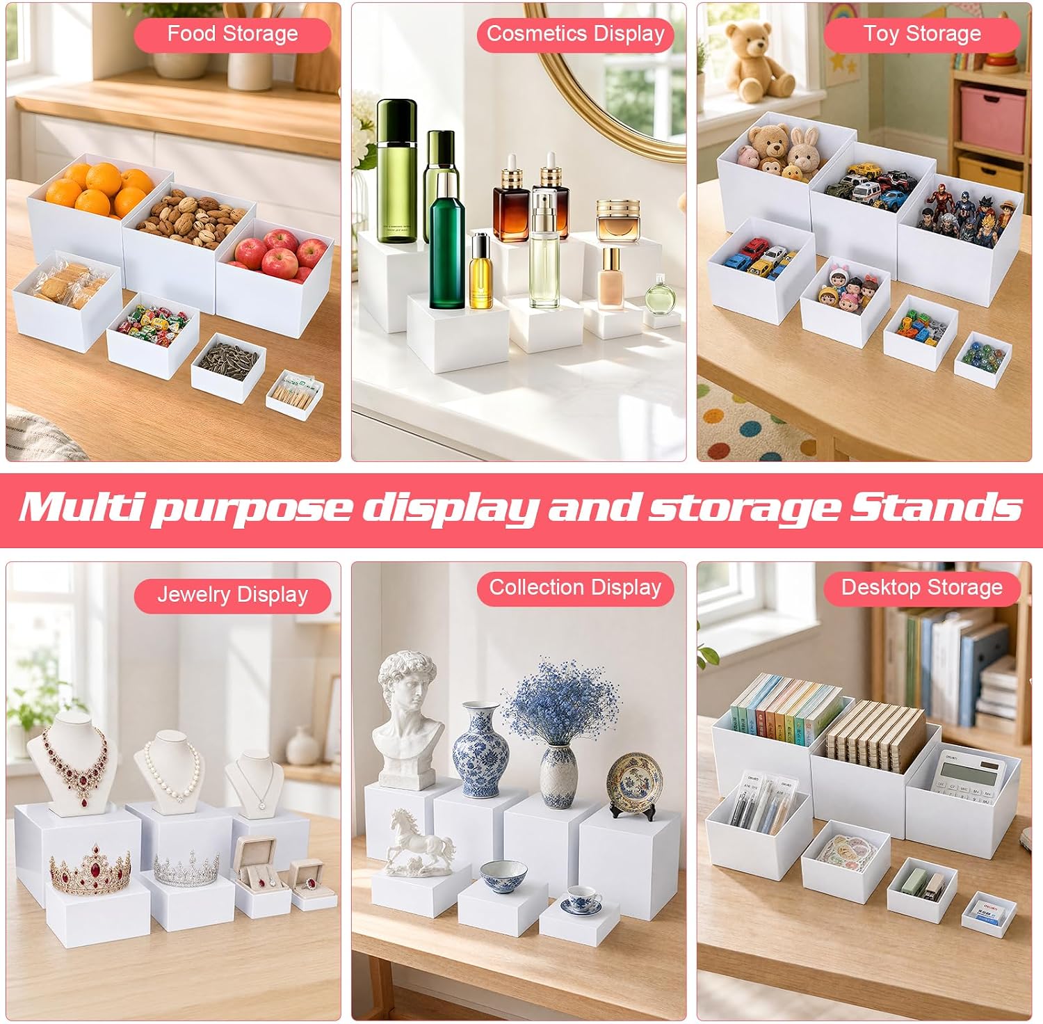 Detalle de White Buffet Risers, 7-Piece Set