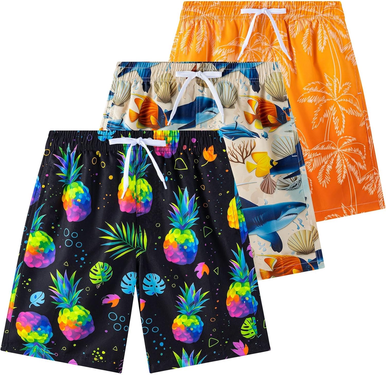 Thumbnail 6 de Todbiccz Boys Swim Trunks 3 Pack: Quick-Dry, UPF 50+ Protection