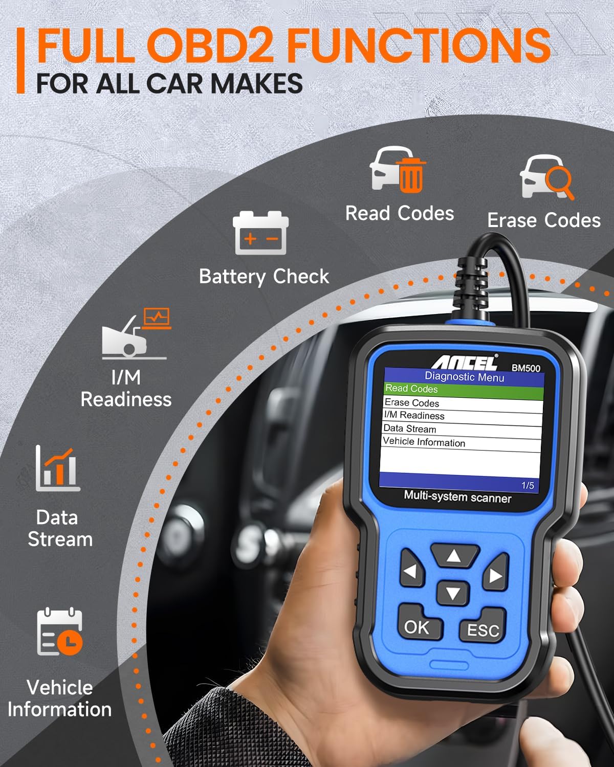 Thumbnail 6 de ANCEL BM500 Battery Registration Tool 12V car scanner