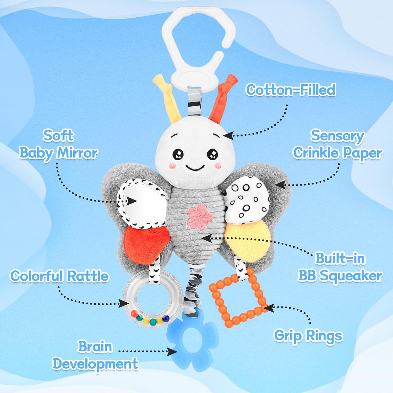 Thumbnail 2 de Butterfly Baby Pram Toy 0-6 Months