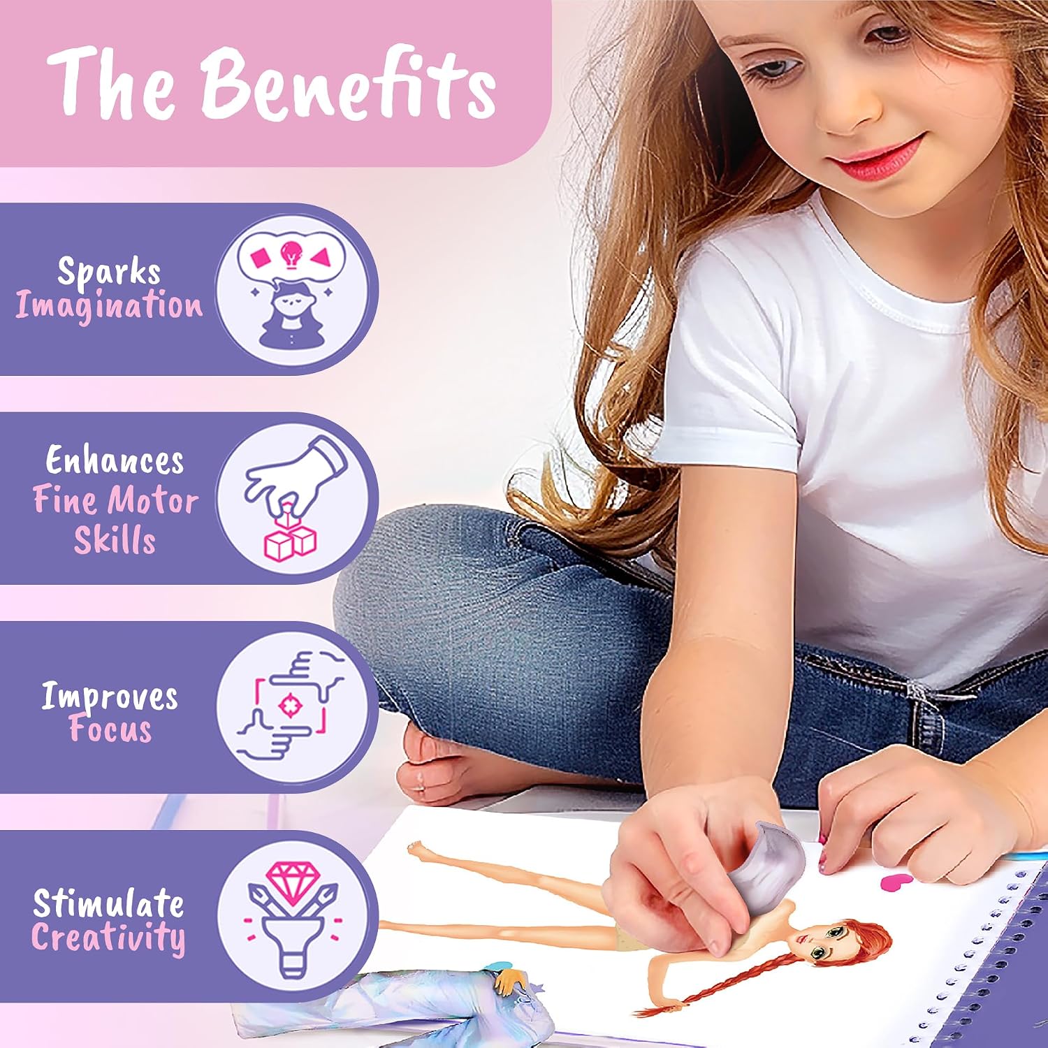 Detalle de BSCOOL Dancers Dress-Up Sticker Activity Book, 100+ Stickers for Ages 5+