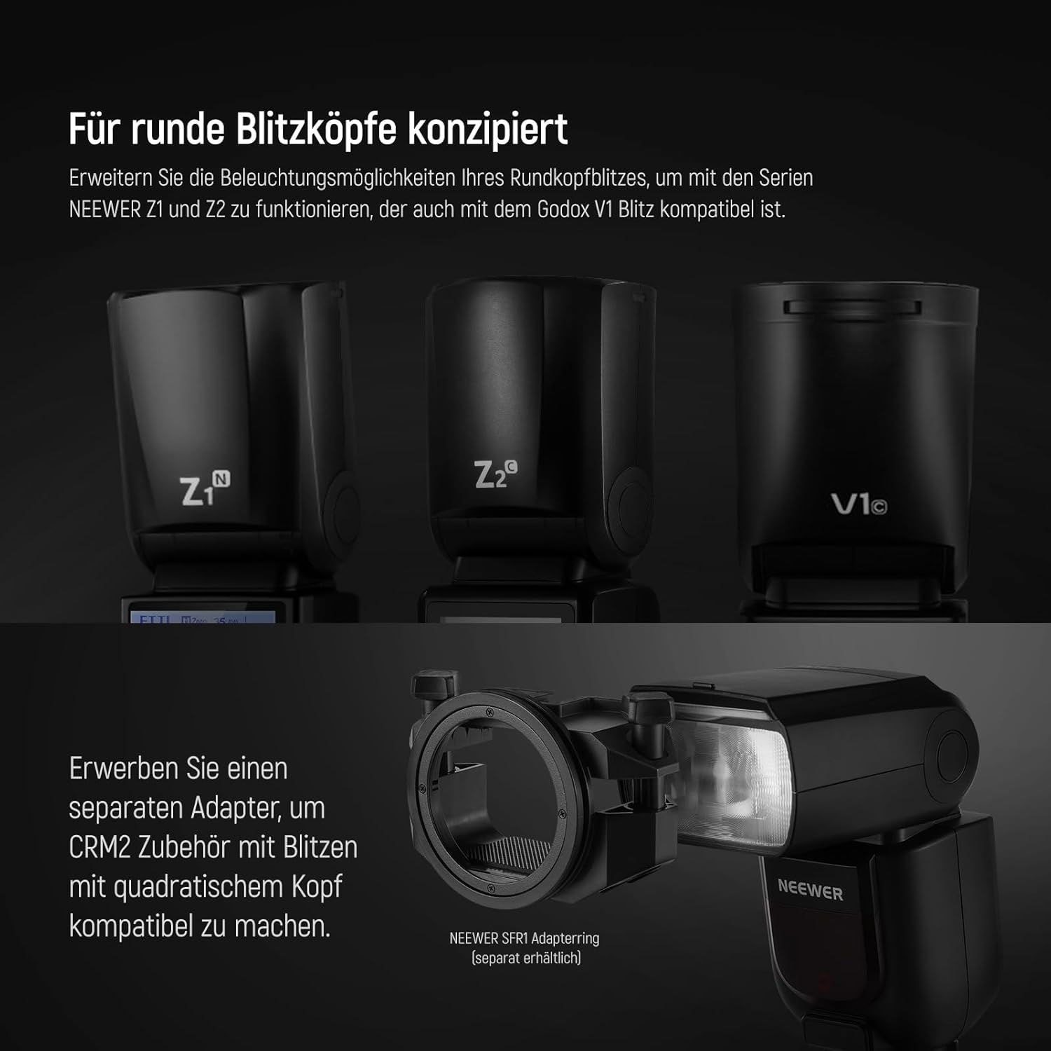 Thumbnail 3 de NEEWER CRM2 magnetisches Zubehörset für Rundkopfblitz (u. a. kompatibel mit Godox V1) inkl. 14-teiligem Steuerungs- und Diffusor-Set