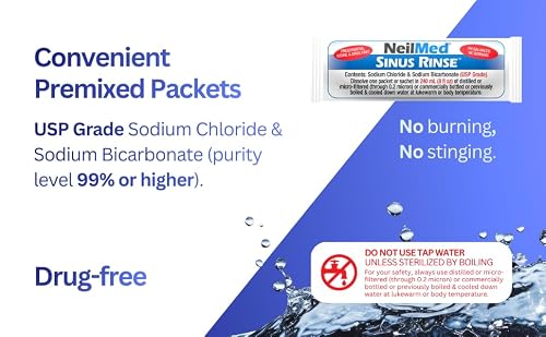 Detalle de NeilMed Sinus Rinse All Natural Relief Premixed Refill Packets — 100 Count (Pack of 1)