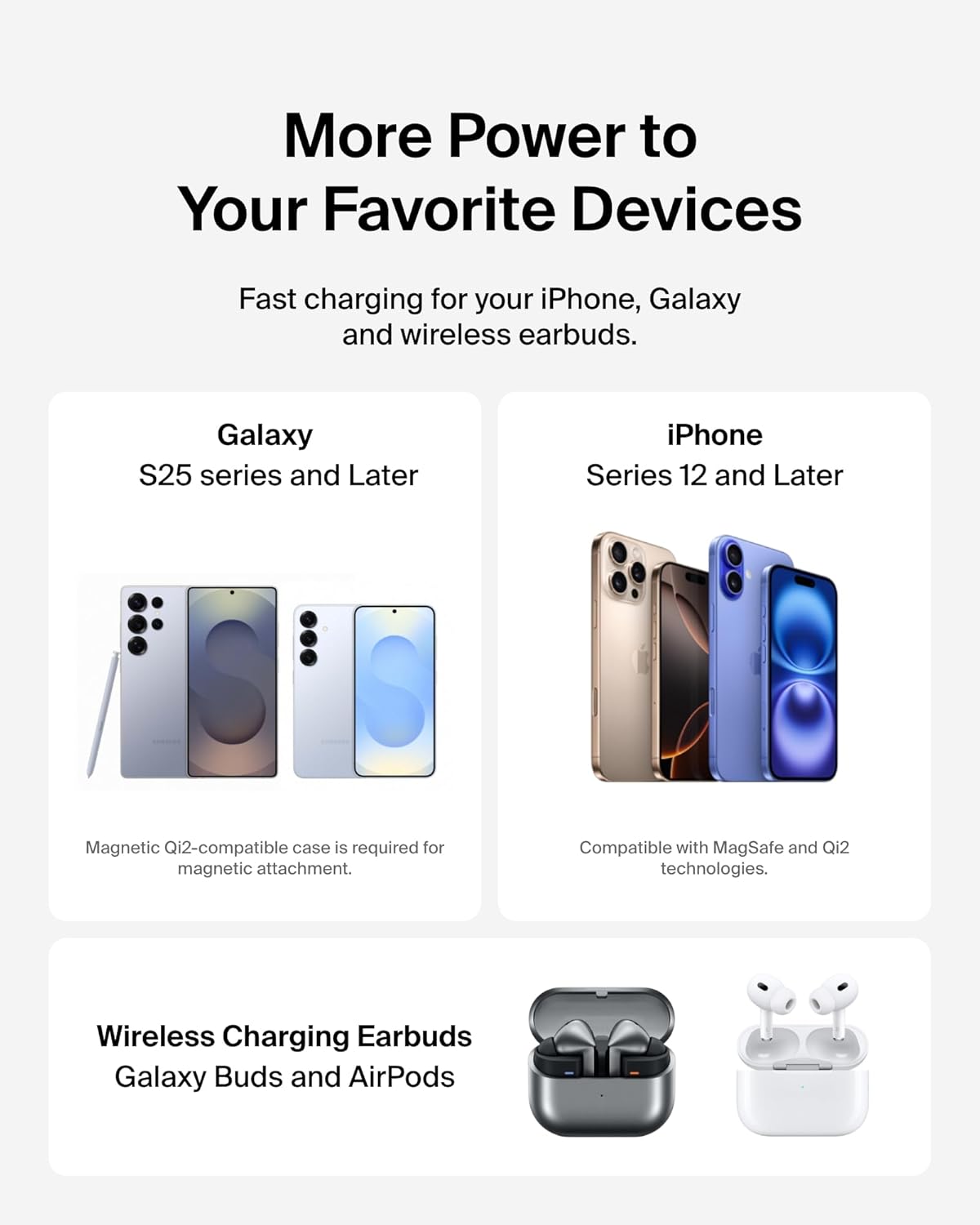 Thumbnail 5 de Belkin MagSafe Charger 2-in-1 Qi2 Wireless Station with 15W Fast Charge