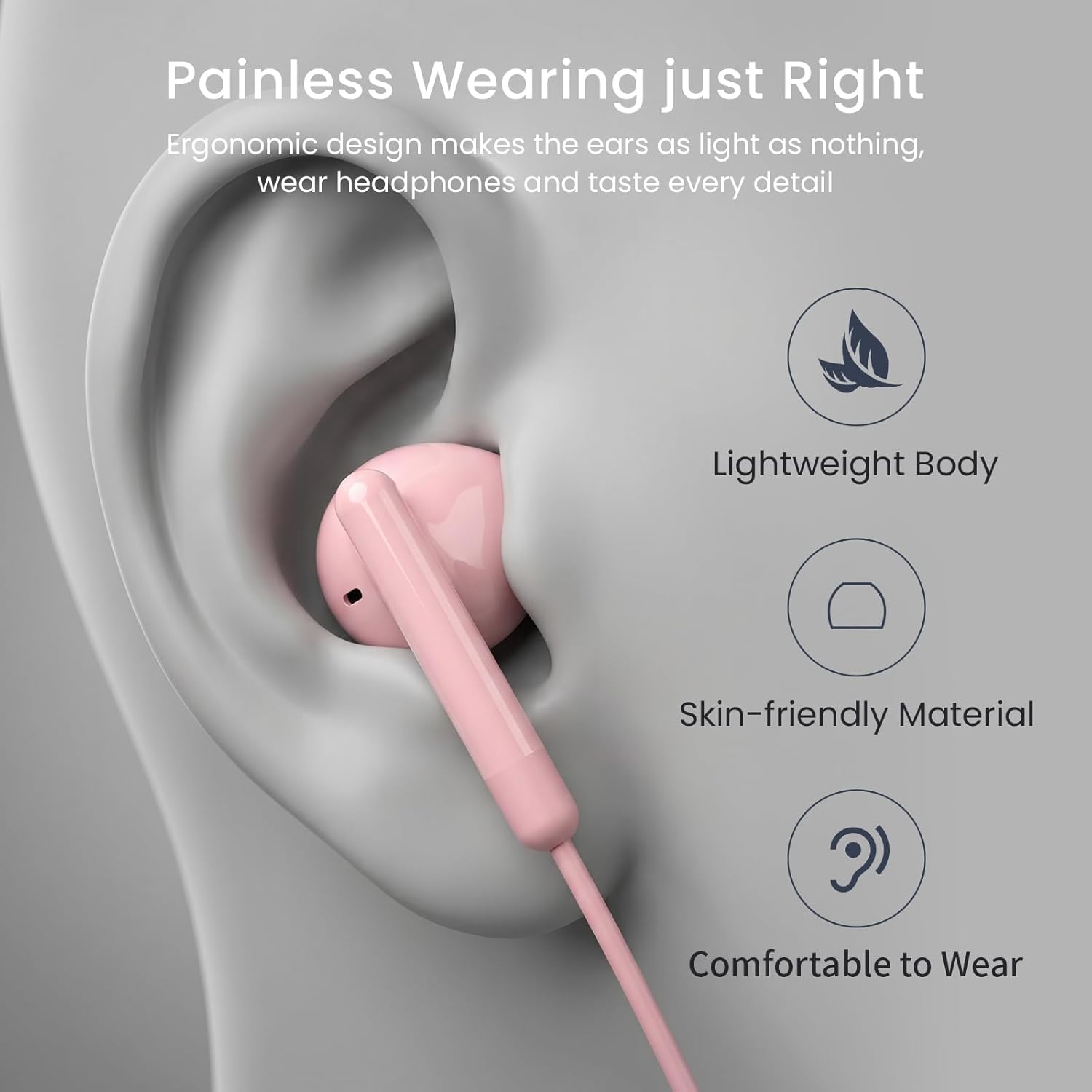 Detalle de USB C Headphones for iPhone & Android – BENEWY USB-C Earphones with Mic and DAC Chip