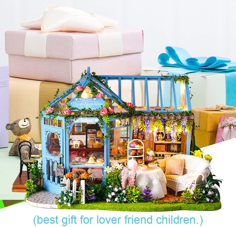 Thumbnail 5 de CUTEBEE Rose Garden Tea House 1:24 DIY Dollhouse Miniature Kit with Furniture