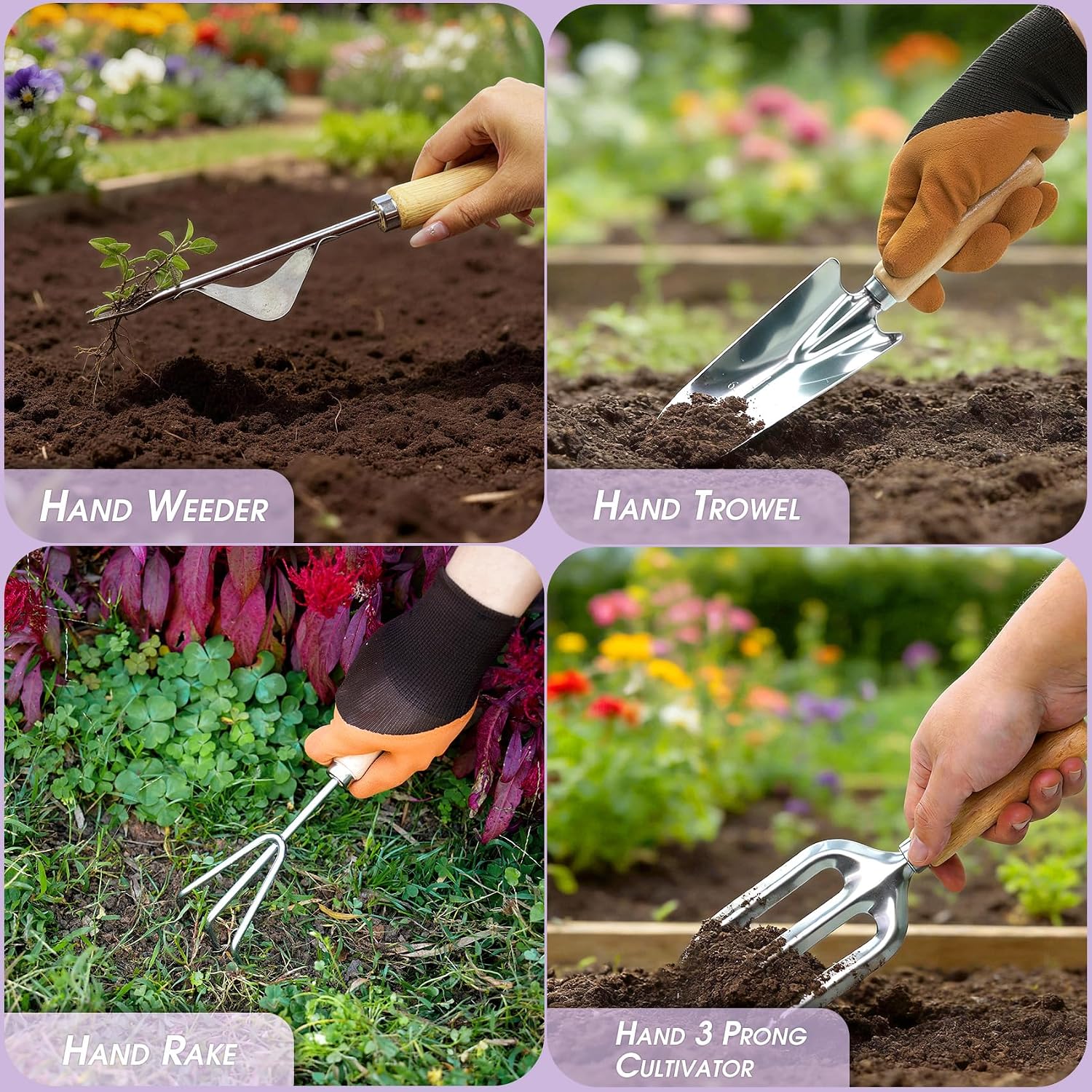 Thumbnail 1 de SLARMOR 10-Piece Garden Tools Set: Heavy Duty Stainless Hand Tools with Ergonomic Handles