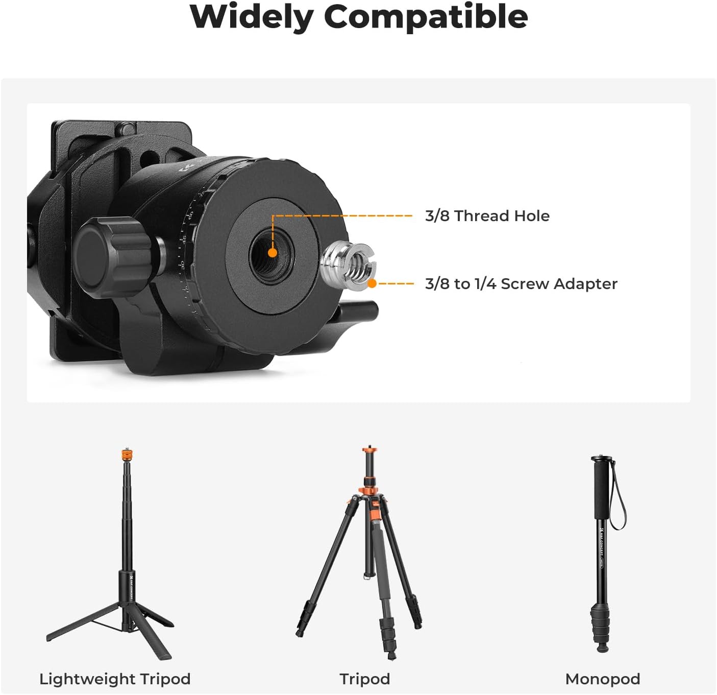 Thumbnail 4 de K&F CONCEPT 28mm Ball Head 10kg capacity