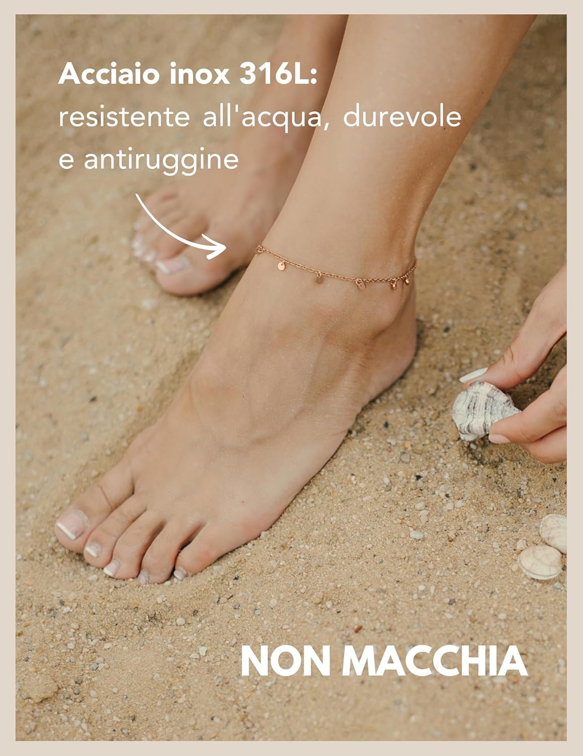 Thumbnail 2 de GD GOOD.designs Cavigliera da donna impermeabile regolabile 22–27 cm in acciaio inossidabile (oro, argento o oro rosa)